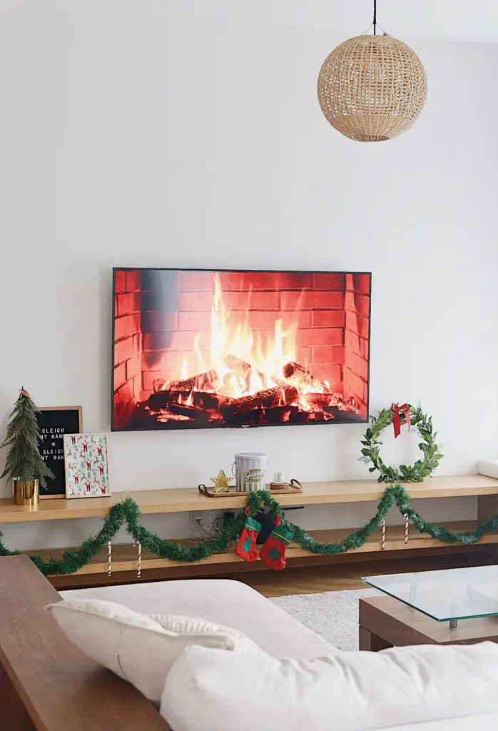 Christmas Mantel With Faux Fireplace
