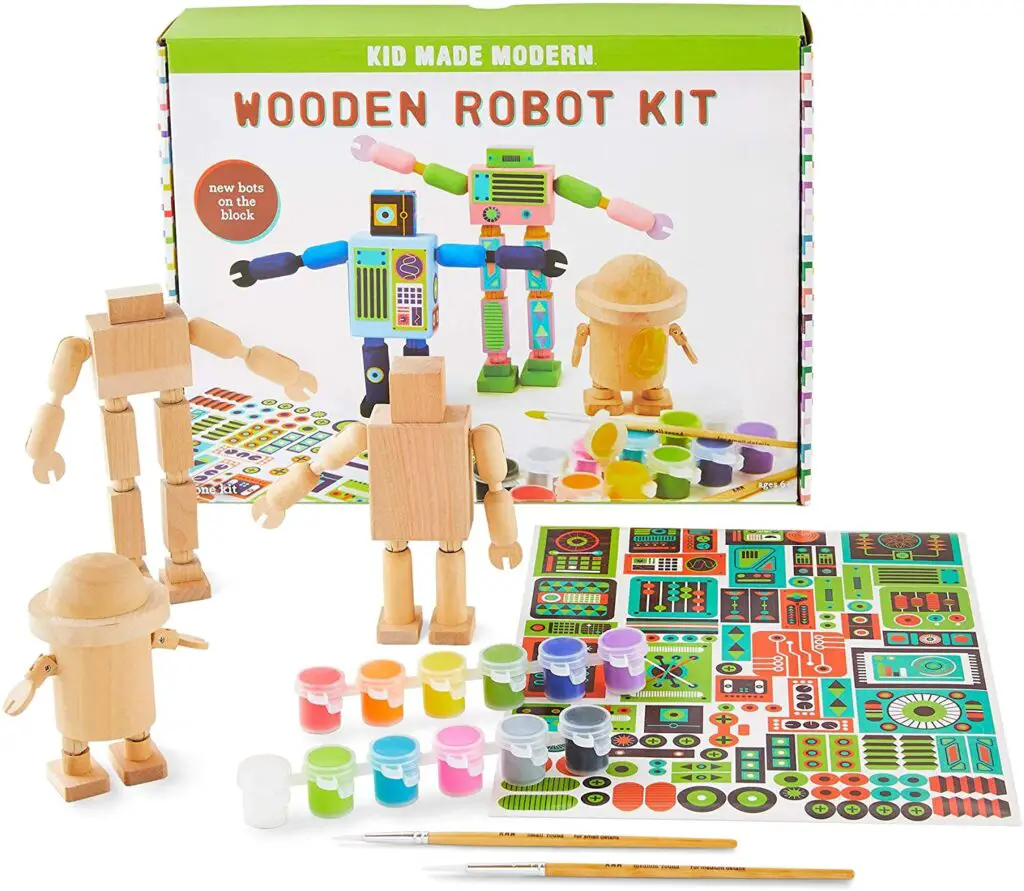 Kid Made Modern Wooden Robot Craft Kit