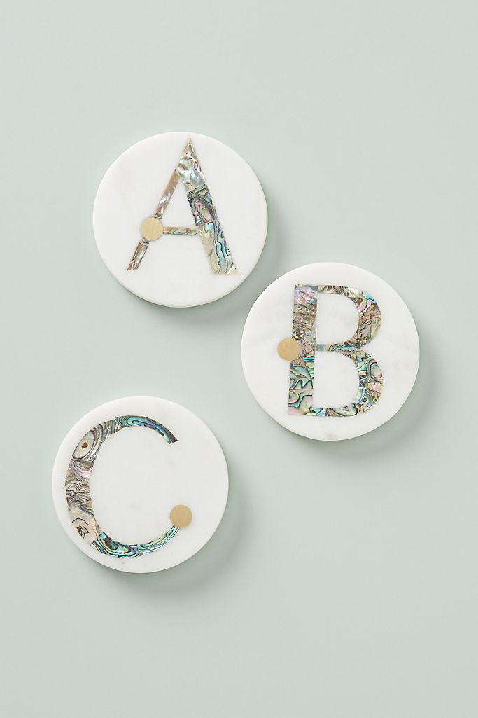 Monogram marble coasters