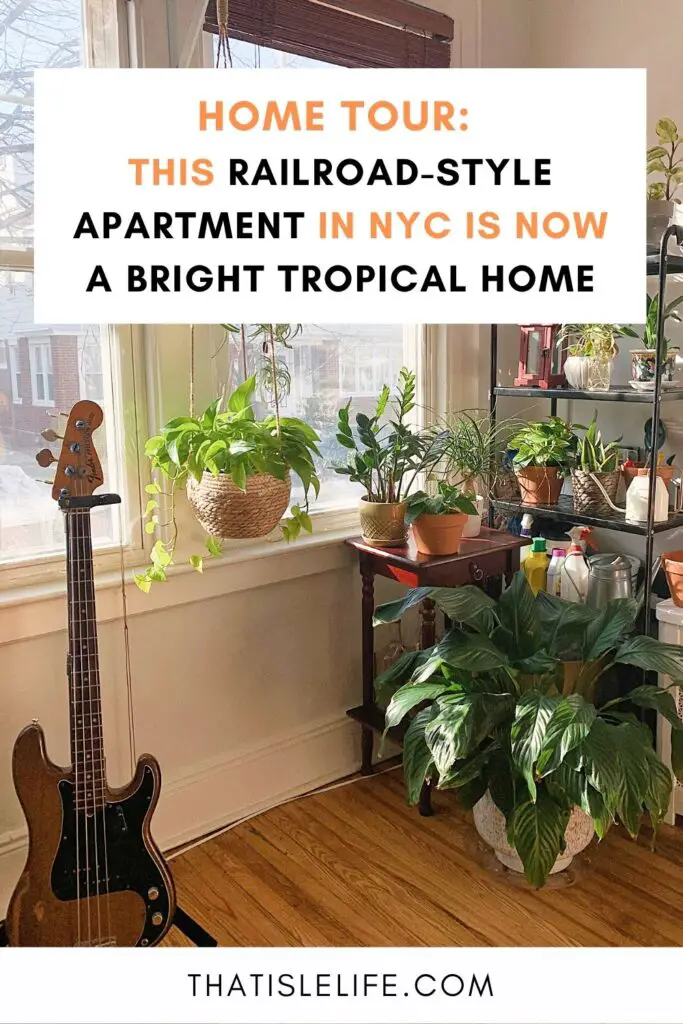 Home Tour: This Railroad-Style Apartment in NYC is now a Bright Tropical Home