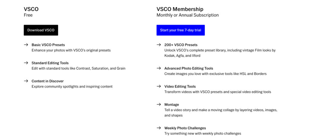 Best blogging tools for beginners - VSCO