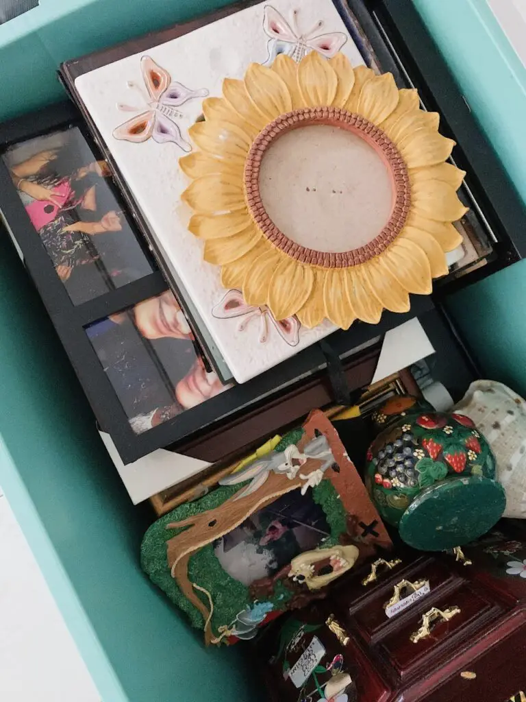 Sentimental items in a junk room