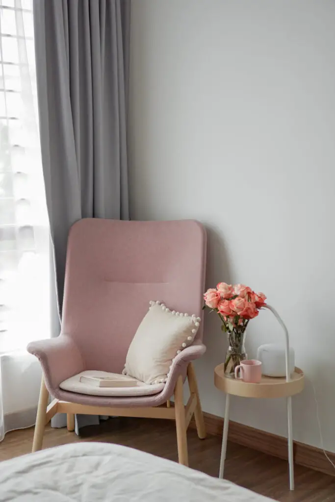 Cozy armchair in bedroom