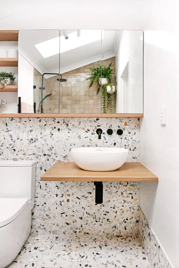 Terrazzo tiles in bathroom