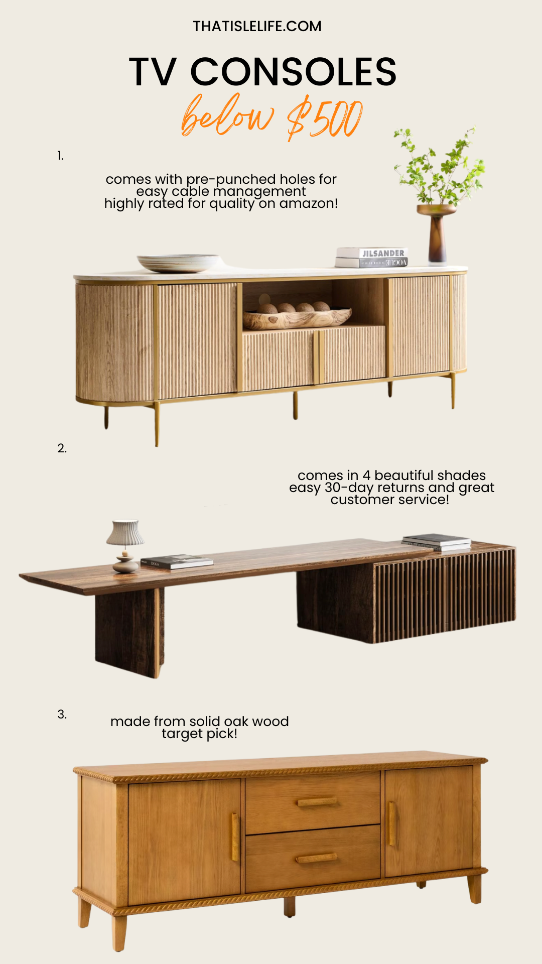 TV Consoles Below $500