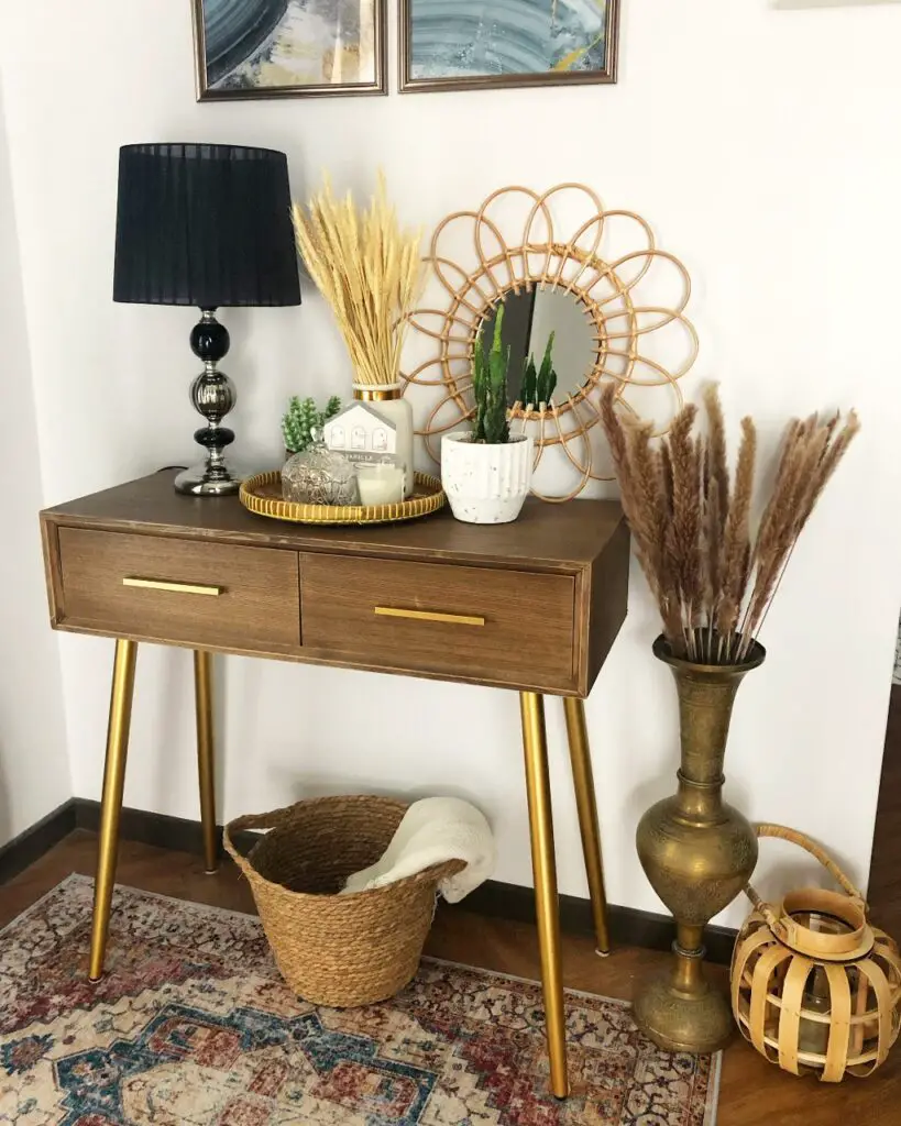 Eclectic entryway console