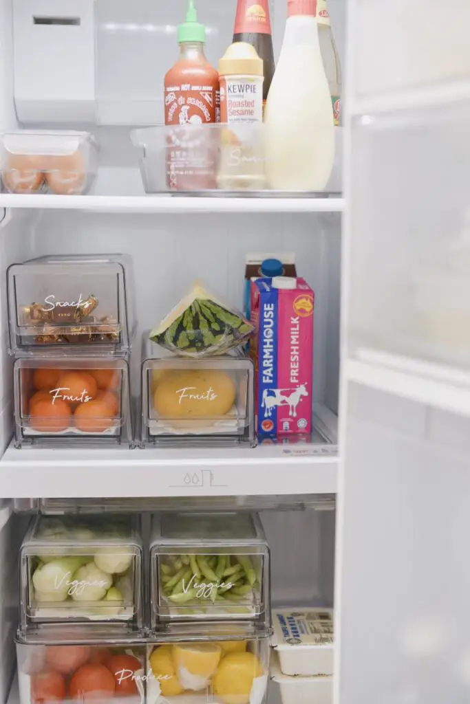 How to organize fridge with bins