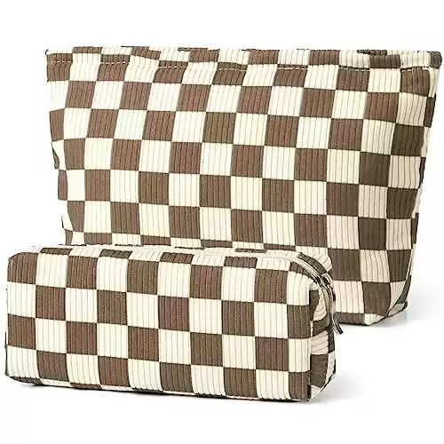 SANYETS Checkered Cosmetic Bags
