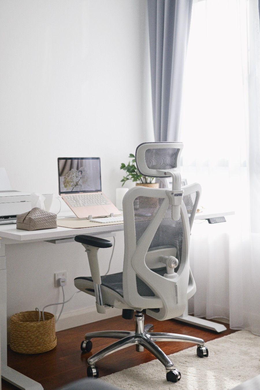 Space Ergonomic Chair in Storm White