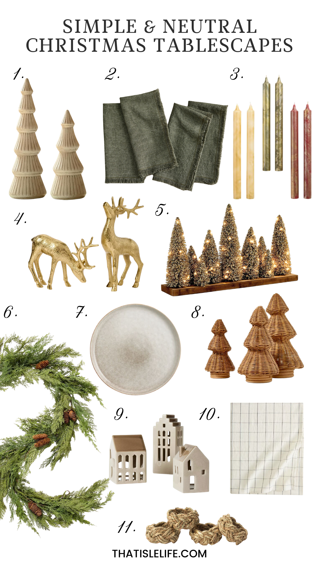 Simple & Neutral Christmas Tablescapes