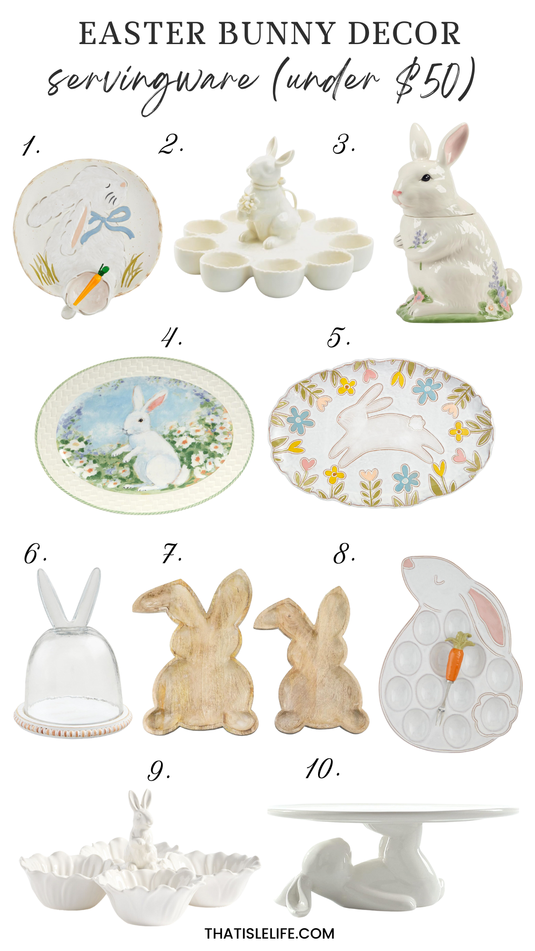 Easter Bunny Decor Servingware (Under $50)