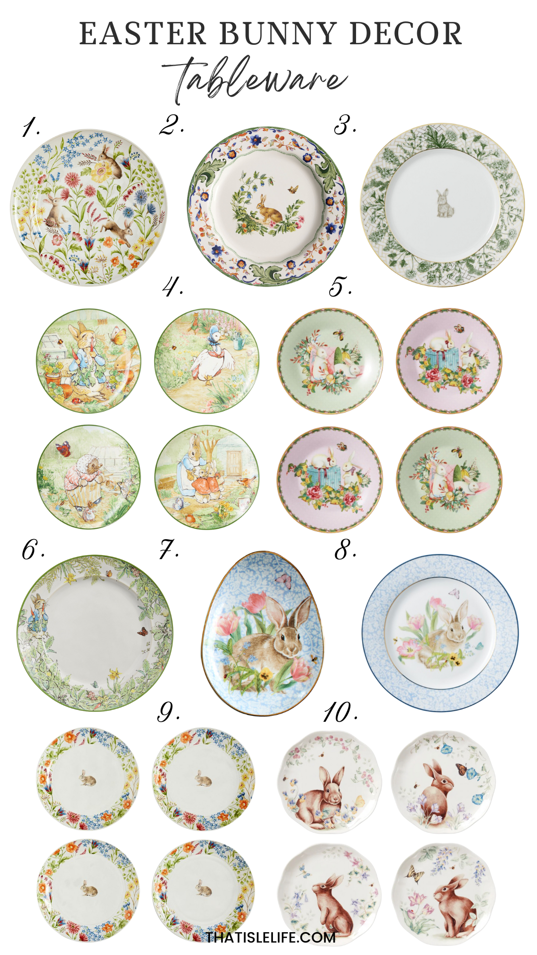 Easter Bunny Decor Tableware