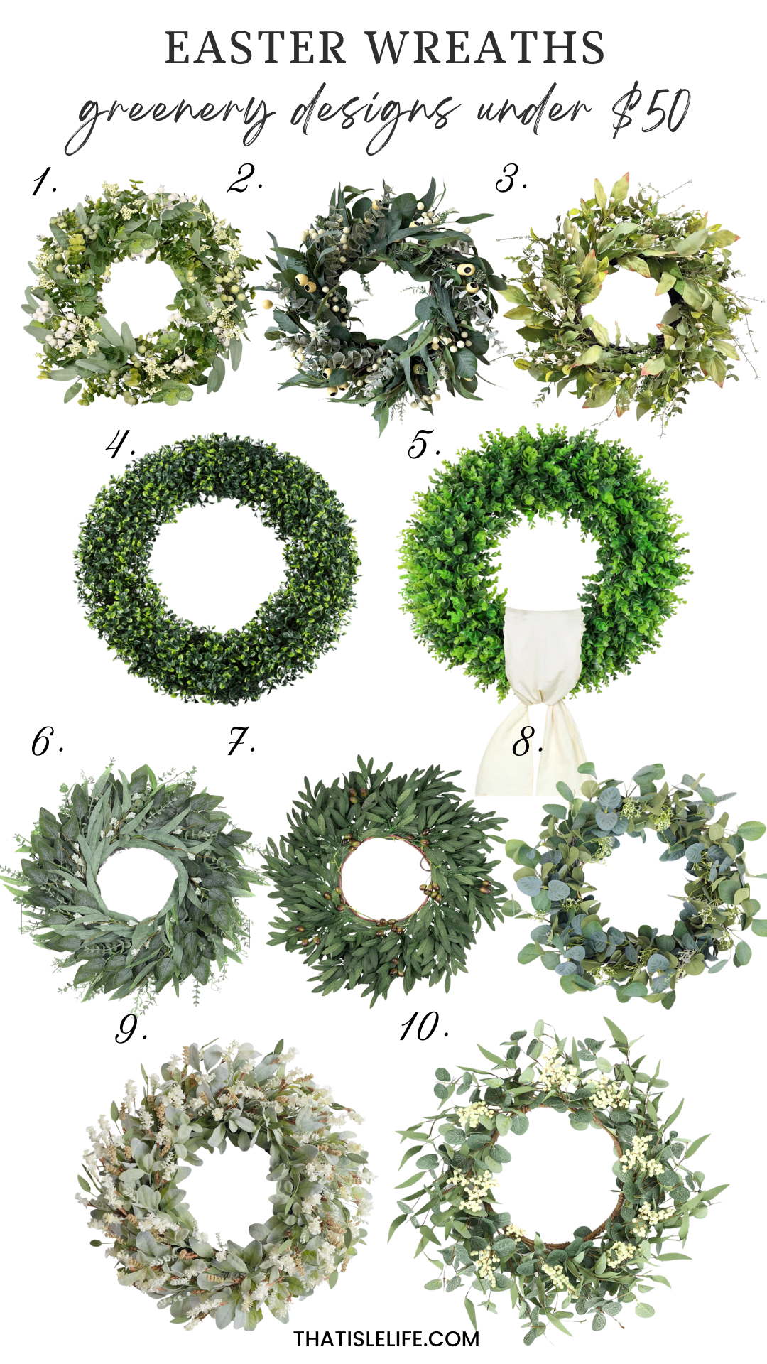 Easter Wreaths - Greenery Designs Under $50