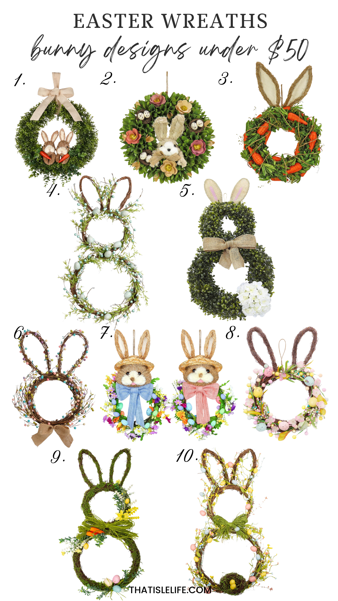 Easter Wreaths - Rabbit Designs Under $50