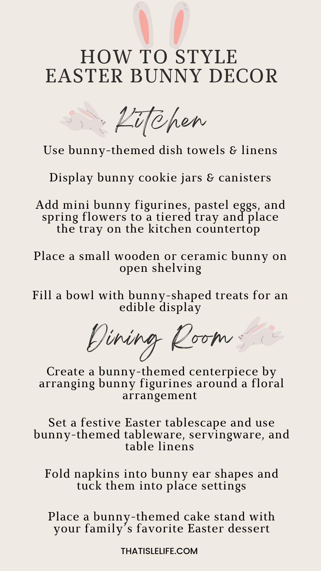 How To Style Easter Bunny Decor In The Kitchen & Dining Room