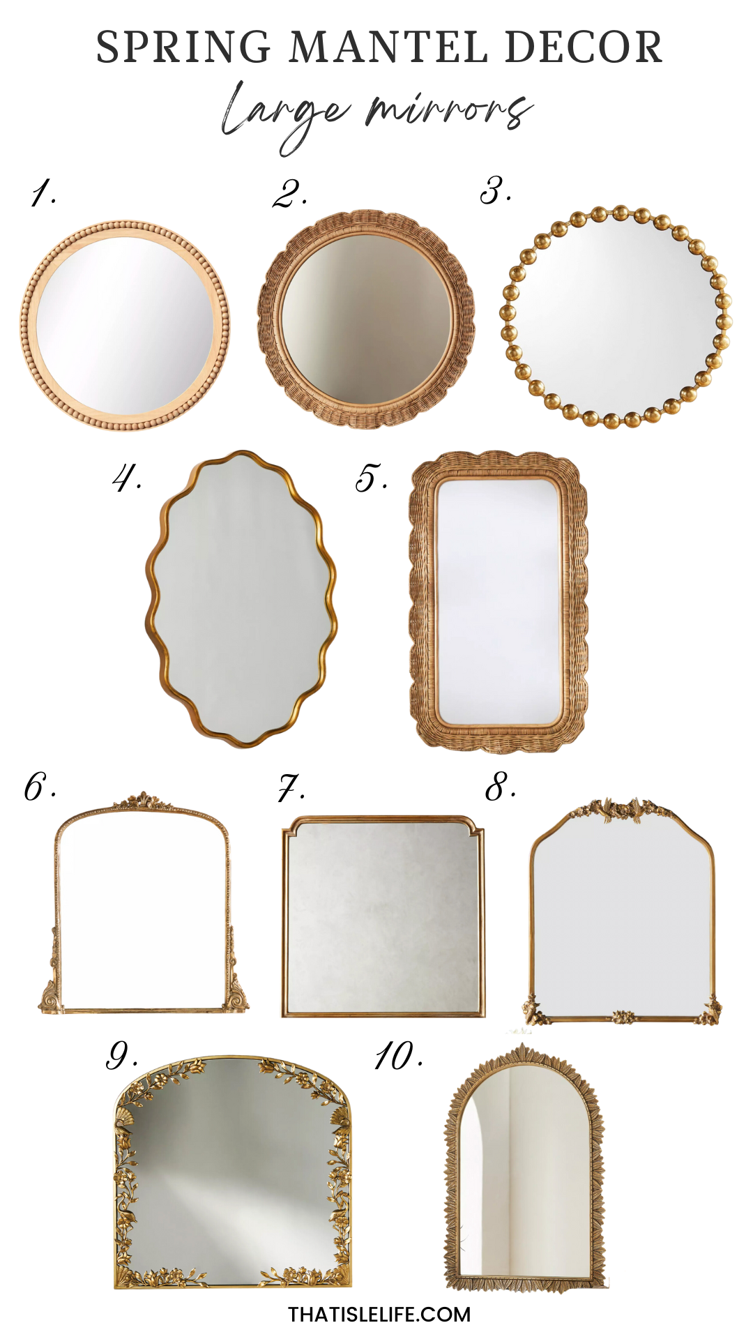 Spring Mantel Decor - Large Mirrors