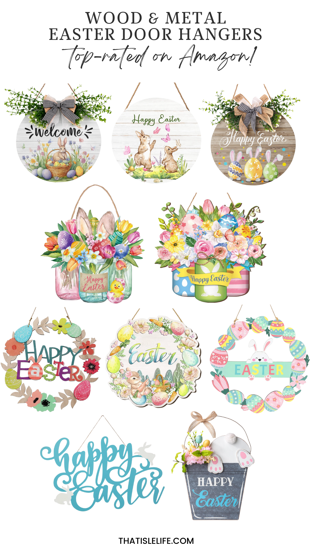 Wood & Metal Easter Door Hangers