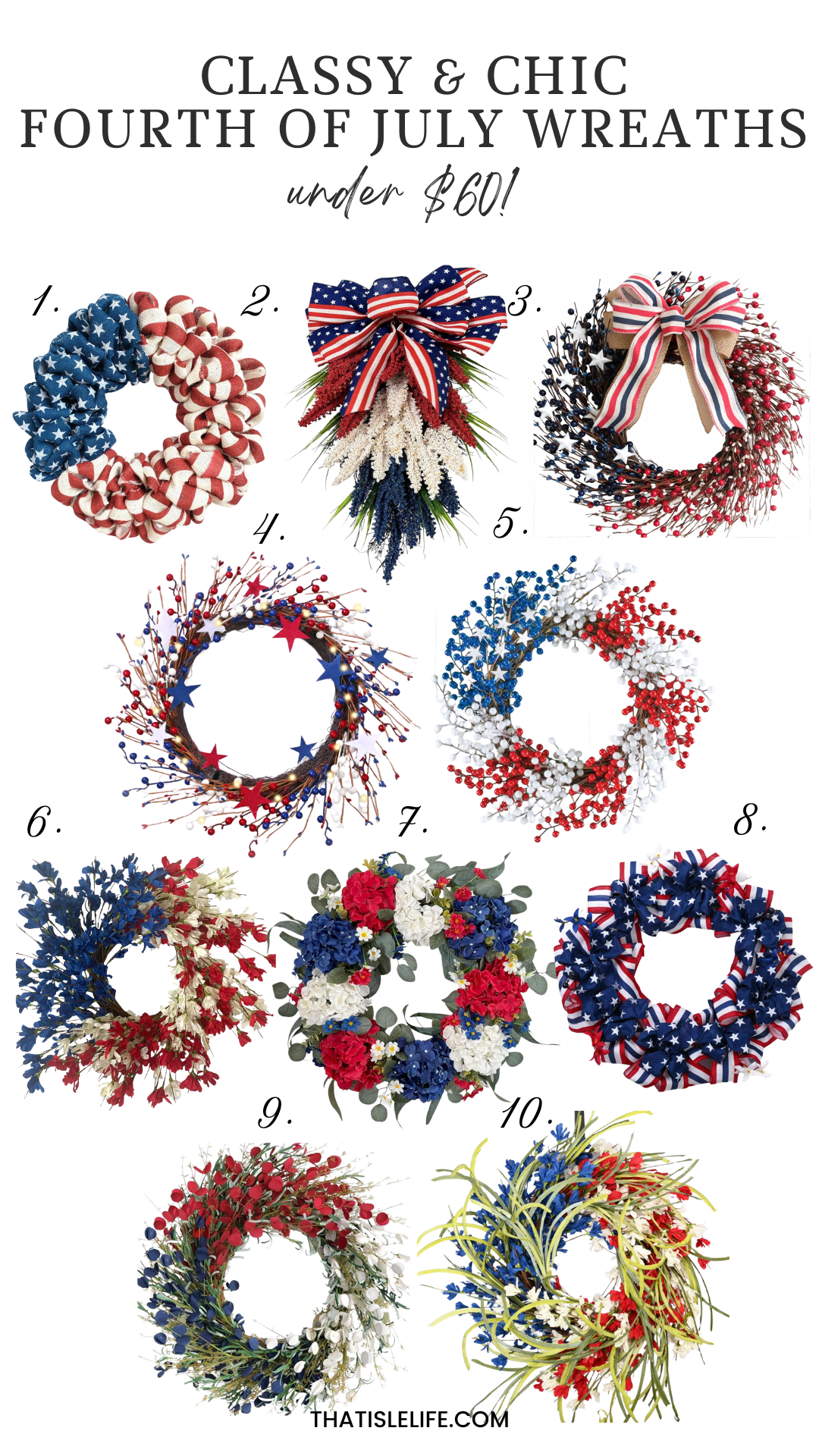 Classy & Chic Fourth Of July Wreaths (Under $60!)