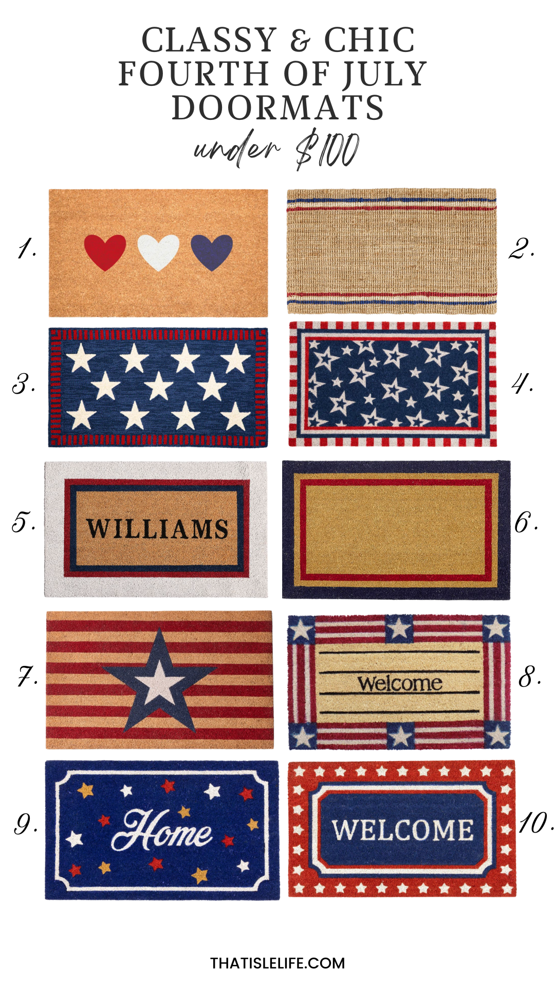 Classy Fourth Of July Doormats (Under $100)