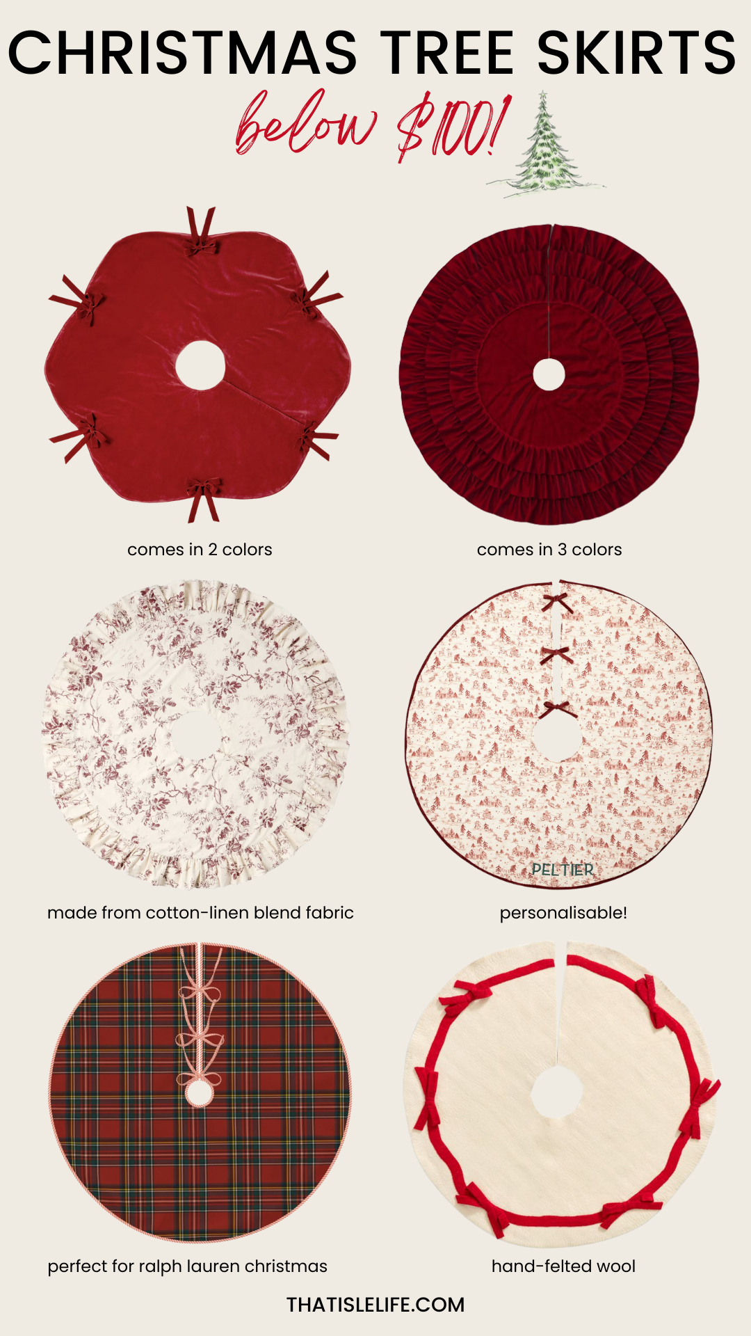 Christmas Tree Skirts Below $100