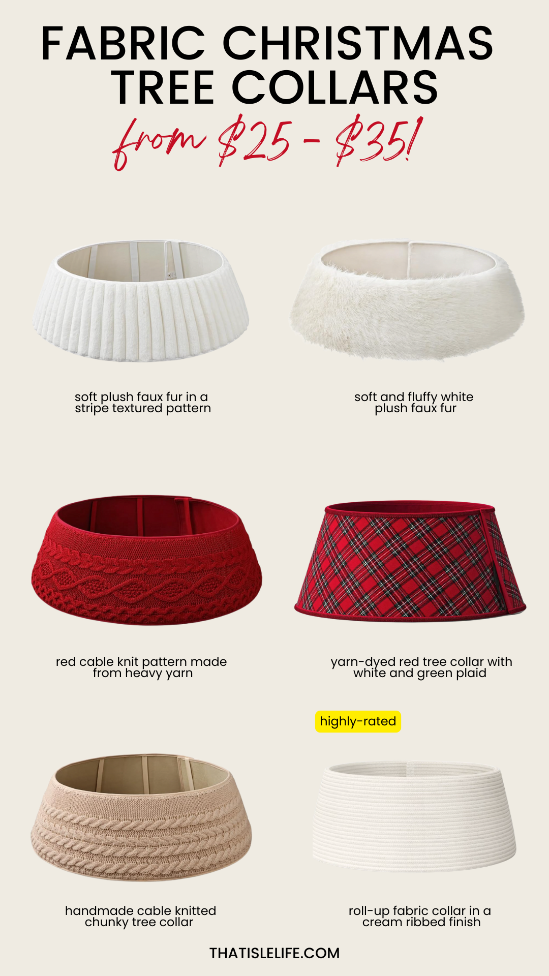 Fabric Christmas Tree Collars