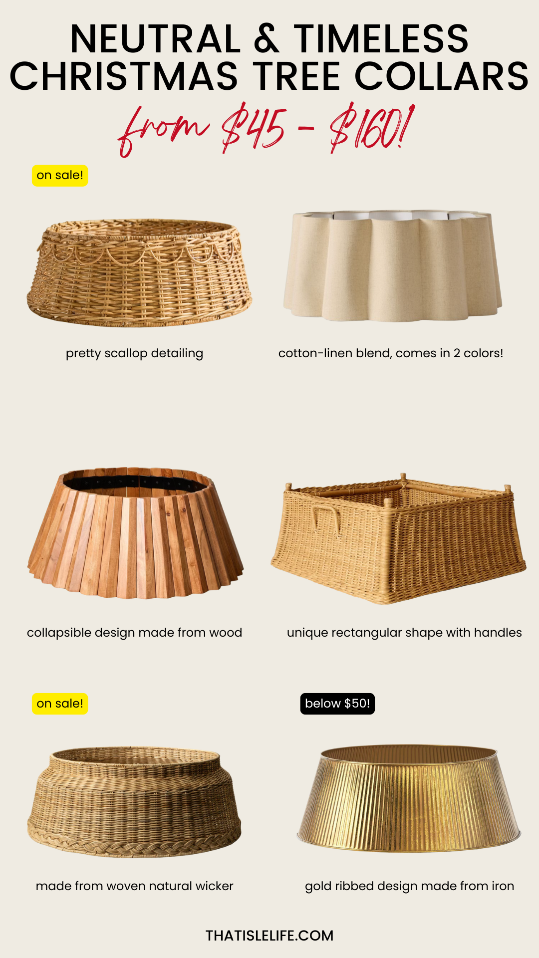 Neutral & Timeless Christmas Tree Collars