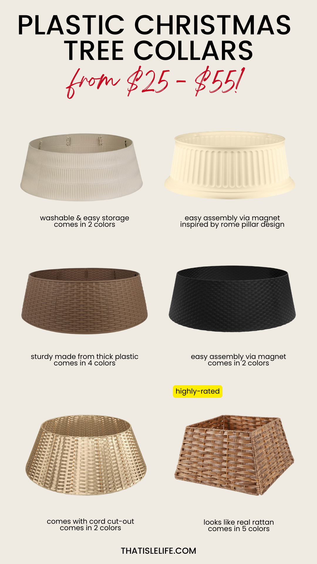 Plastic Christmas Tree Collars Amazon