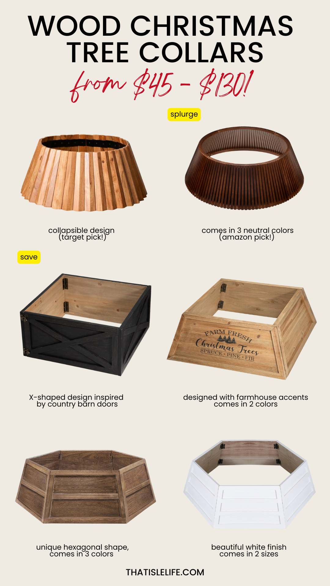 Wood Christmas Tree Collars