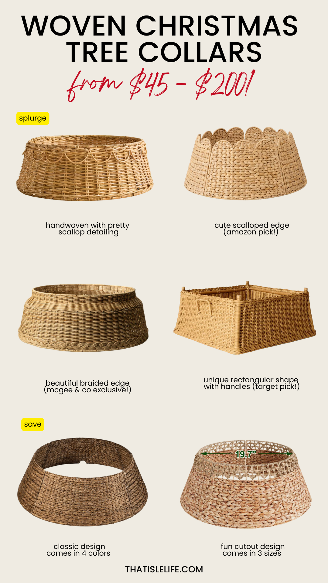 Woven Christmas Tree Collars