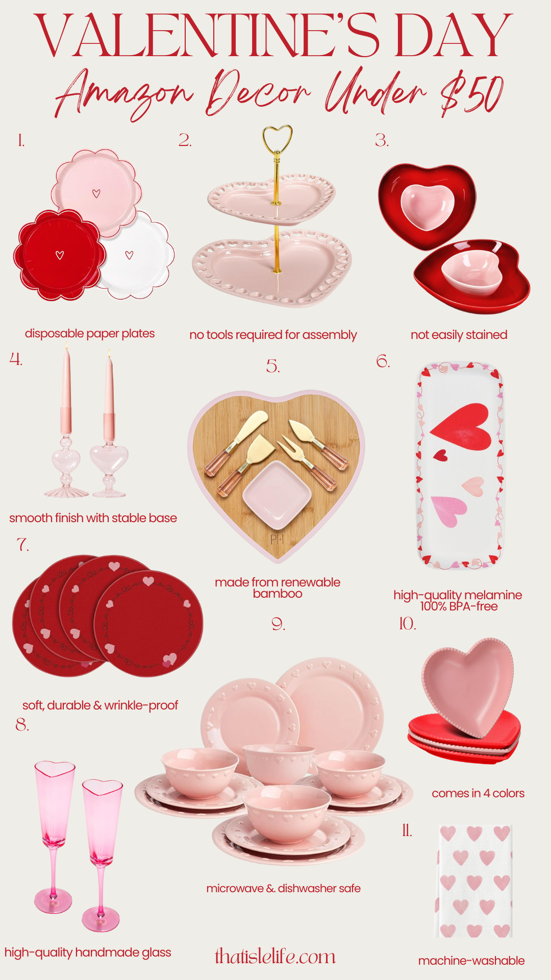 Amazon Valentine's Day Table Decor Under $50