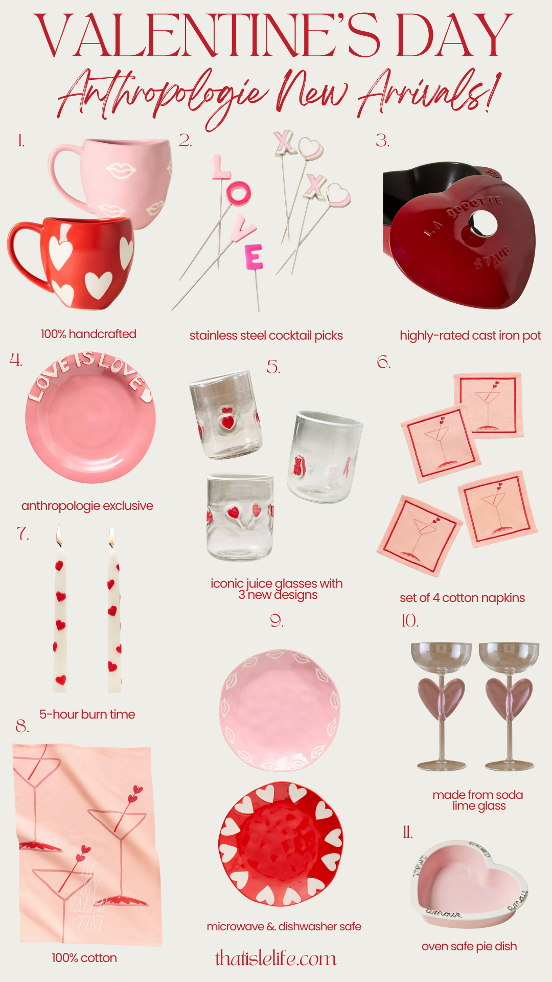 Valentine's Day Anthropologie New Arrivals - Tableware Edition